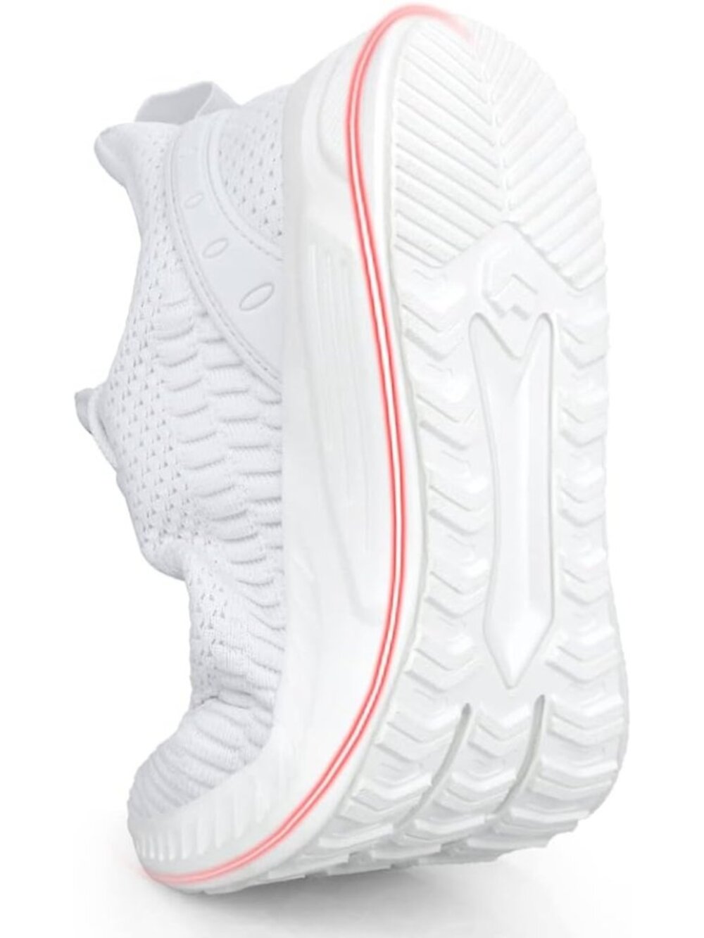 Men's White Mesh Non Slip Blade Tennis Breathable Lightweight Fashion Sneakers - Picture 5 of 6